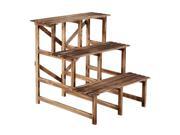 Outsunny 32? Wooden 3 Tier Step Style Plant Stand