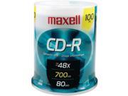 Maxell 648200 CDR80100S 700Mb 80 Minute Cd Rs 100 Ct Spindle
