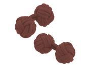 Solid Color Silk Knot Cufflinks Brown