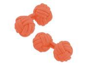 Solid Color Silk Knot Cufflinks Orange