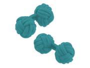 Solid Color Silk Knot Cufflinks Teal