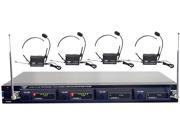 New Pyle Pdwm4400 Rack Mountable 4 Mic Wireless Headset System Pdw M4400
