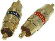 NEW PAIR AUDIOPIPE Q120 MALE RCA JACK TO RCA JACK COUPLER NEW PAIR AUDIOPIPE Q120 MALE RCA JACK TO RCA JACK COUPLER