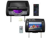 New Pair Tview T939dvpl Black 9 Lcd Car Headrest Dvd Player Monitors Speakers