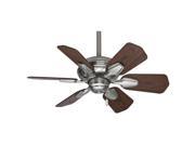 59524 31 in. Traditional Wailea Brushed Nickel Dark Walnut Outdoor Ceiling Fan