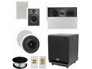 Theater Solutions 5.1 Home Theater 8 and 6.5 Speakers Center 8 Powered Sub and More TS6W8CL51SET3
