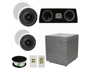 Theater Solutions 5.1 Home Theater 8 and 6.5 Speaker Set with Center 12 Powered Sub and More TS6C8CC51SET6