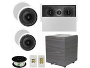 Theater Solutions 5.1 Home Theater 8 and 6.5 Speakers with Center 10 Powered Sub and More TS6C8CL51SET4