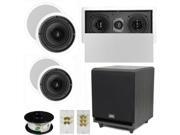 Theater Solutions 5.1 Home Theater 8 and 6.5 Speaker Set with Center 10 Powered Sub and More TS6C8CL51SET5