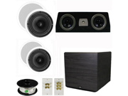 Theater Solutions 5.1 Home Theater 8 and 6.5 Speaker Set with Center 15 Powered Sub and More TS6C8CC51SET8