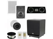Theater Solutions 5.1 Home Theater 8 and 6.5 Speaker Set with Center 10 Powered Sub and More TS6C8WC51SET5
