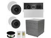 Theater Solutions 5.1 Home Theater 8 and 6.5 Speaker Set with Center 12 Powered Sub and More TS6C8CL51SET6