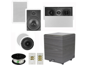 Theater Solutions 5.1 Home Theater 8 and 6.5 Speakers with Center 10 Powered Sub and More TS6C8WL51SET4