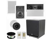 Theater Solutions 5.1 Home Theater 8 and 6.5 Speaker Set with Center 12 Powered Sub and More TS6C8WL51SET7