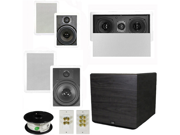 Theater Solutions 5.1 Home Theater 8 and 6.5 Speaker Set with Center 15 Powered Sub and More TS6W8WL51SET8