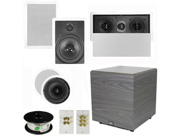 Theater Solutions 5.1 Home Theater 8 and 6.5 Speaker Set with Center 12 Powered Sub and More TS6C8WL51SET6
