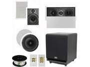 Theater Solutions 5.1 Home Theater 8 and 6.5 Speaker Set with Center 10 Powered Sub and More TS6W8CL51SET5