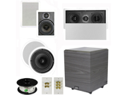 Theater Solutions 5.1 Home Theater 8 and 6.5 Speakers Center 8 Powered Sub and More TS6W8CL51SET2