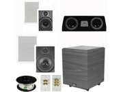 Theater Solutions 5.1 Home Theater 8 and 6.5 Speakers Set with Center 8 Powered Sub and More TS6W8WC51SET2