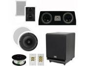 Theater Solutions 5.1 Home Theater 4 Speakers Set with Center 8 Powered Sub and More TS5W6CC51SET3