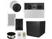 Theater Solutions 5.1 Home Audio Speakers 4 Speakers 1 Center 15 Powered Sub and More TS50CWL51SET8