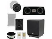 Theater Solutions 5.1 Home Audio Speakers 4 Speakers 1 Center 8 Powered Sub and More TS50CWC51SET3