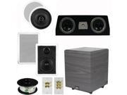 Theater Solutions 5.1 Home Audio Speakers 4 Speakers 1 Center 8 Powered Sub and More TS50CWC51SET2