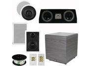 Theater Solutions 5.1 Home Audio Speakers 4 Speakers 1 Center 12 Powered Sub and More TS50CWC51SET6