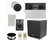 Theater Solutions 5.1 Home Theater 4 Speaker Set with Center 12 Powered Sub and More TS5C6WL51SET7
