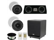 Theater Solutions 5.1 Home Theater 4 Speaker Set with Center 10 Powered Sub and More TS5C6CC51SET5