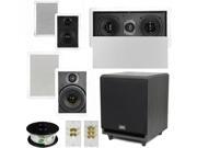 Theater Solutions 5.1 Home Theater 4 Speaker Set with Center 10 Powered Sub and More TS5W6WL51SET5