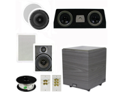 Theater Solutions 5.1 Home Theater 6.5 Speakers Set with Center 10 Powered Sub and More TS65CWC51SET4