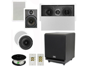 Theater Solutions 5.1 Home Theater 6.5 Speaker Set with Center 10 Powered Sub and More TS65CWL51SET5