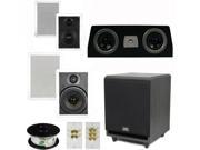 Theater Solutions 5.1 Home Theater 4 Speakers Set with Center 8 Powered Sub and More TS5W6WC51SET3