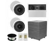 Theater Solutions 5.1 Home Theater 8 Ceiling Speakers Center 8 Powered Sub and More TS80CL51SET2