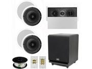 Theater Solutions 5.1 Home Theater 8 Ceiling Speakers Center 8 Powered Sub and More TS80CL51SET3