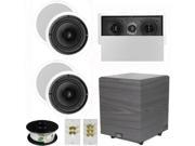 Theater Solutions 5.1 Home Theater 8 Ceiling Speakers with Center 10 Powered Sub and More TS80CL51SET4