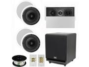 Theater Solutions 5.1 Home Theater 8 Ceiling Speaker Set with Center 10 Powered Sub and More TS80CL51SET5