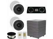 Theater Solutions 5.1 Home Theater 8 Ceiling Speakers Set with Center 10 Powered Sub and More TS80CC51SET4