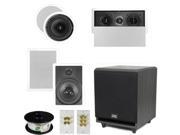 Theater Solutions 5.1 Home Theater 8 Ceiling and Wall Speaker Set with Center 10 Powered Sub and More TS80CWL51SET5