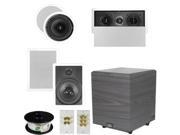 Theater Solutions 5.1 Home Theater 8 Ceiling and Wall Speakers with Center 10 Powered Sub and More TS80CWL51SET4