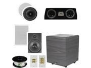 Theater Solutions 5.1 Home Theater 8 Ceiling and Wall Speakers with Center 10 Powered Sub and More TS80CWC51SET4
