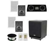Theater Solutions 5.1 Home Theater 8 In Wall Speakers Center 8 Powered Sub and More TS80WC51SET3