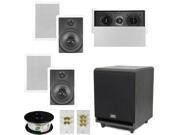 Theater Solutions 5.1 Home Theater 8 In Wall Speakers Center 8 Powered Sub and More TS80WL51SET3