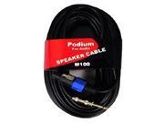 Podium Pro M100 Pro Audio 100 Foot Speaker Cable 1 4 Jack to Male Speakon Jack