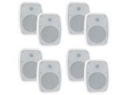 Theater Solutions TS6ODW Indoor or Outdoor 6.5 Speakers Weatherproof Mountable White 4 Pair Pack