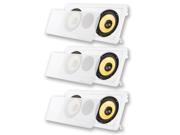 Acoustic Audio HD6c In Wall Dual 6.5 Speakers Home Theater Surround Sound 3 Speaker Set