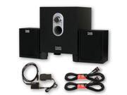 Acoustic Audio AA2101 Multimedia 250W 2.1 Home Speaker System Optical Input 2 Extension Cables AA2101D 2