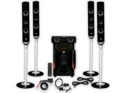 Acoustic Audio AAT1000 Tower 5.1 Speaker System with Bluetooth Optical Input and 2 Extension Cables