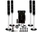 Acoustic Audio AAT1000 Tower 5.1 Speakers with Bluetooth Optical Input Mic and 5 Extension Cables